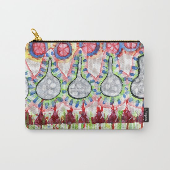 Garden with Silver Flowers and Flower Bulbs Carry-All Pouch