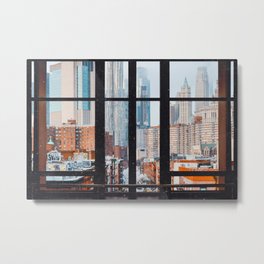 New York City Window Metal Print