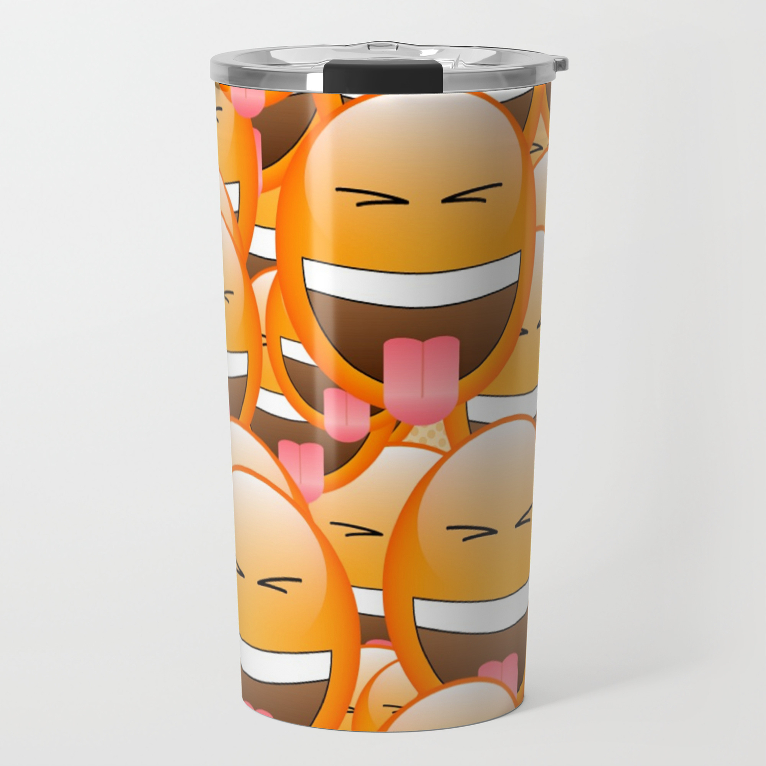 Cheeky Face Emoji Travel Mug By Freshstar1 Society6