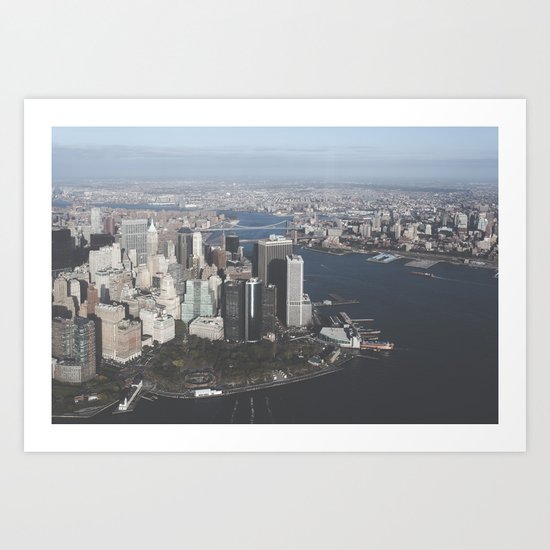 NYC Downtown Aerial Art Print