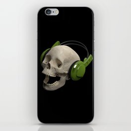 Skull is enjoying the music iPhone Skin
