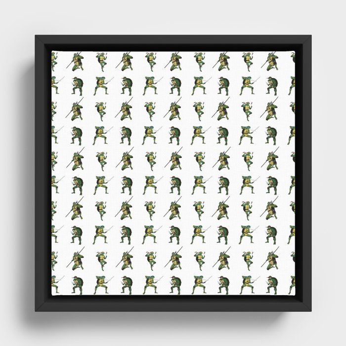 Ninja Turtle Pattern Framed Canvas