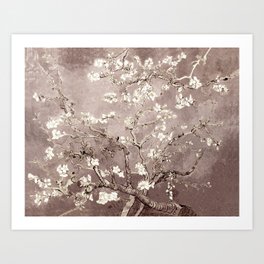 Van Gogh Almond Blossoms Beige Taupe Art & Decor Art Print
