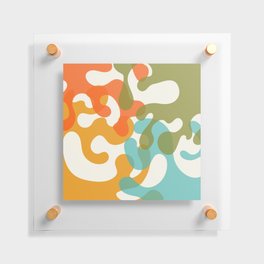 Abstract Overlapping Coral Wavy Art Design Pattern #18 Floating Acrylic Print