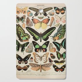 Papillon II Vintage French Butterfly Chart by Adolphe Millot Cutting Board