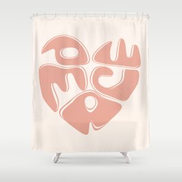 Peace Of Heart Typography Shower Curtain