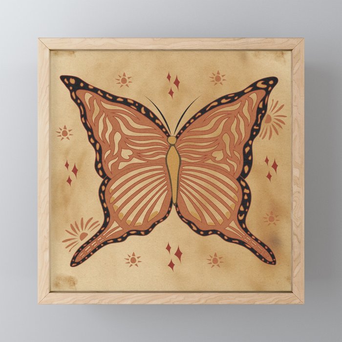 Rustic Butterfly Framed Mini Art Print