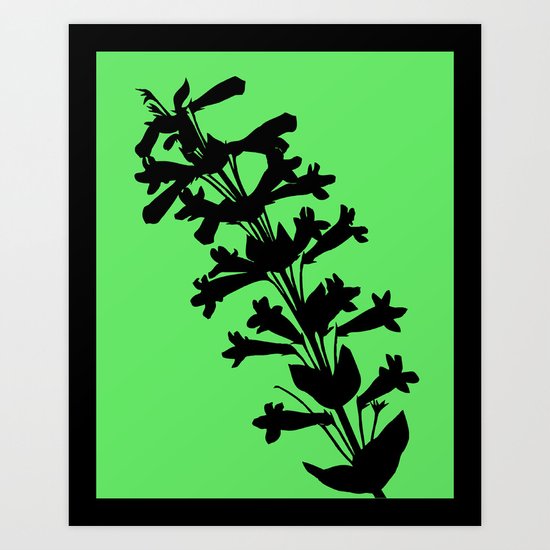 Penstemon in Plum Purple - Original Floral Botanical Papercut Design Art Print