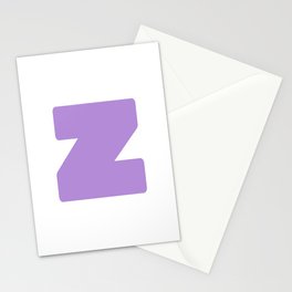 z (Lavender & White Letter) Stationery Card