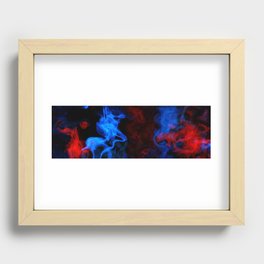 Fantasy blue and red smoke Recessed Framed Print