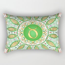 Zodiac Sign Taurus Mandala Rectangular Pillow