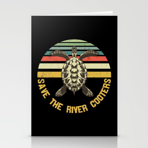 Save The River Cooters Vintage Turtle Stationery Cards