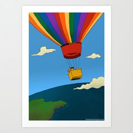 Dharma & Maya in a hot-air balloon Art Print