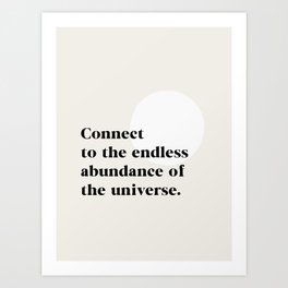 Connect To Abundance | Black Art Print
