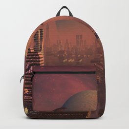Futuristic City with Space Ships Backpack