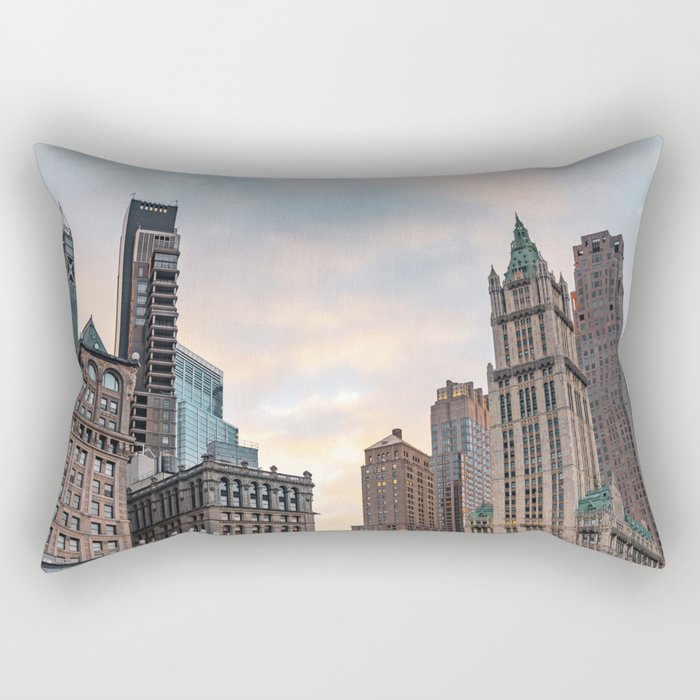 Architecture in NYC at Sunset | Travel Photography Rectangular Pillow