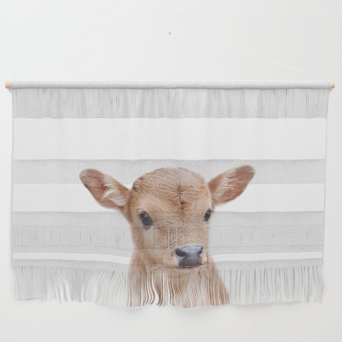 Baby Cow, Calf, Farm Animals, Art for Kids, Baby Animals Art Print By Synplus Wall Hanging