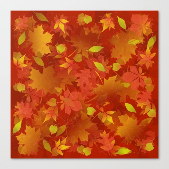 Autumn Leaves Carpet Canvas Print