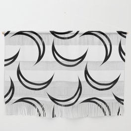 Cute Aesthetic Moon Pattern - White and Black Wall Hanging