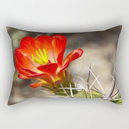 Hedgehog Cactus Flower Rectangular Pillow