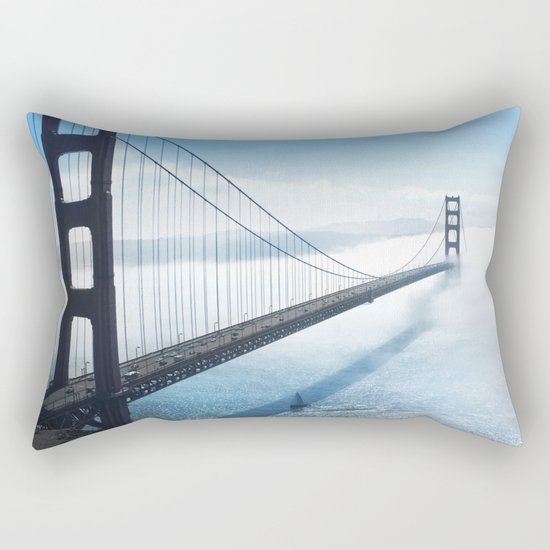 golden gate bridge river Rectangular Pillow