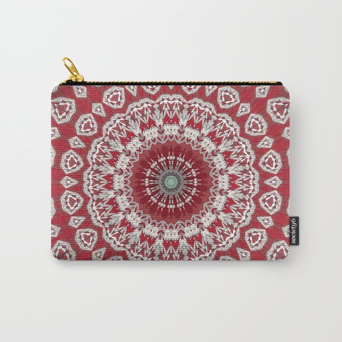 Red White Bohemian Mandala Design Carry-All Pouch