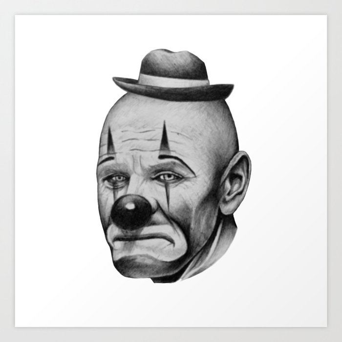 Happy Sad Clown Art Print by Jediart | Society6