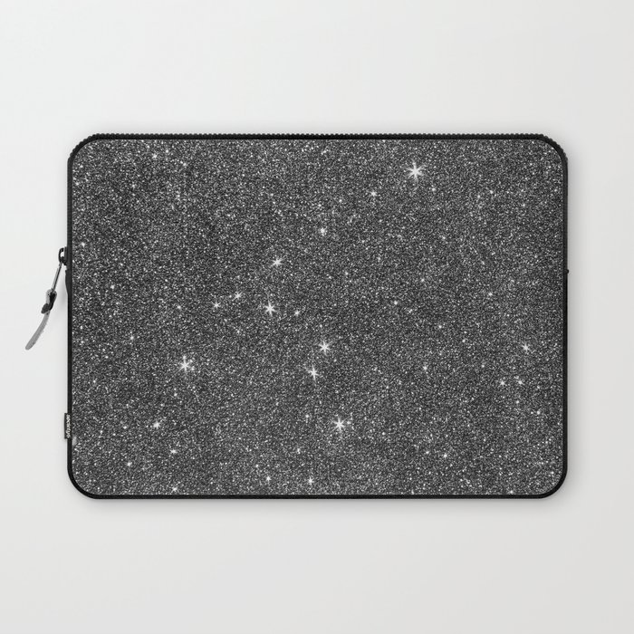 Modern elegant black faux glitter luxury pattern Laptop Sleeve