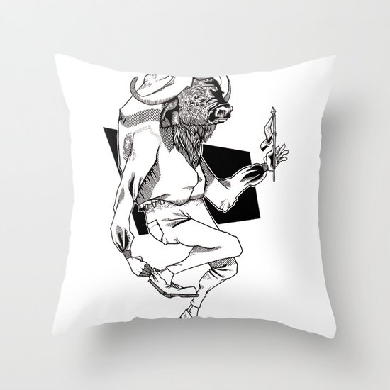 Bison Throw Pillow