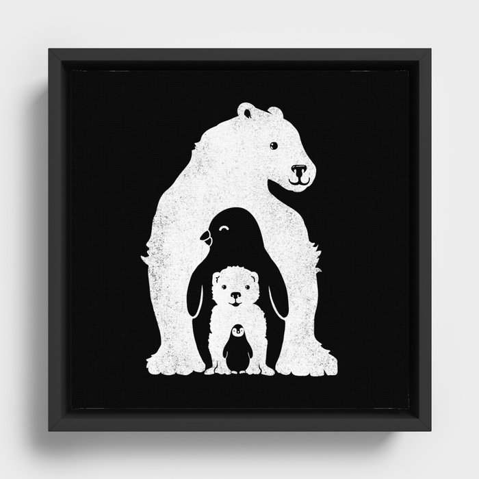 Arctic Friends Framed Canvas