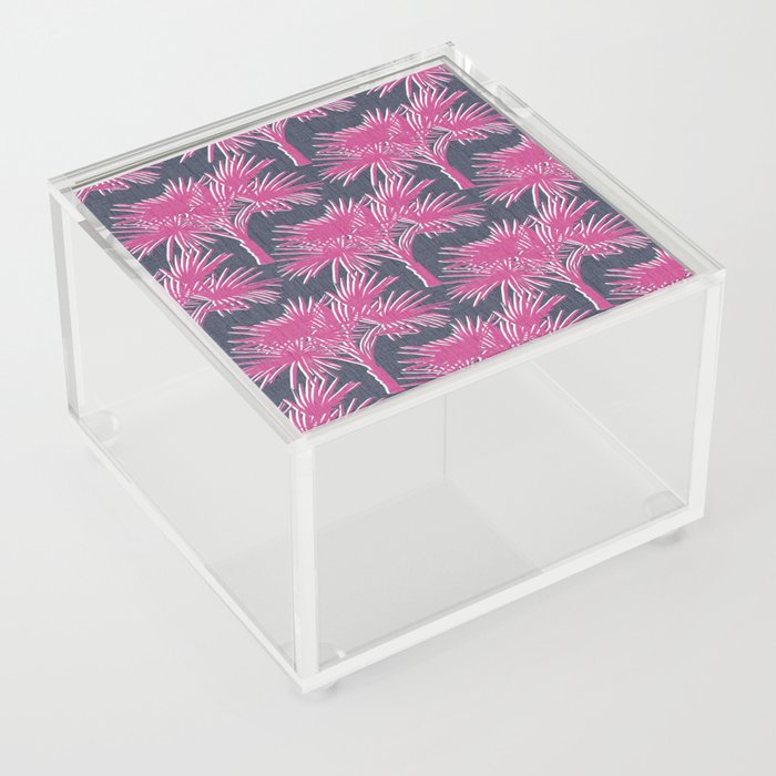 70’s Palm Springs Hot Pink and Navy Acrylic Box