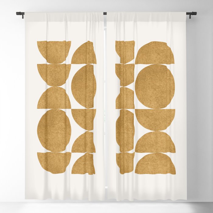 Gold Retro Scandinavian - Mid Century Modern Blackout Curtain