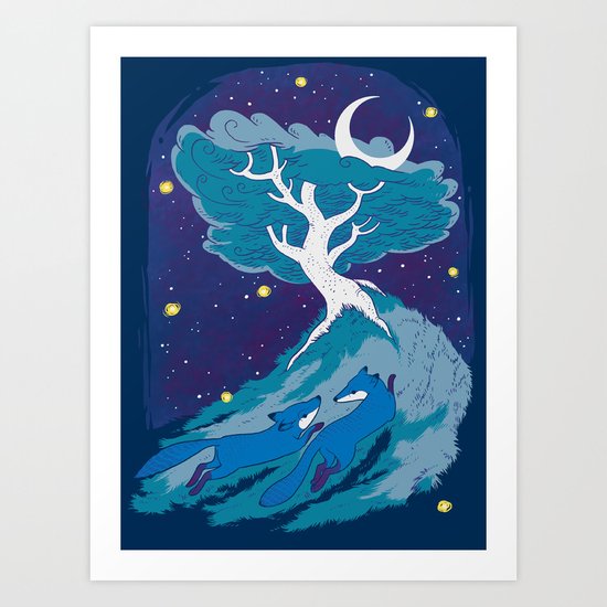 Summer Foxes Art Print