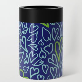 Hearts Garlore Navy and Green Can Cooler