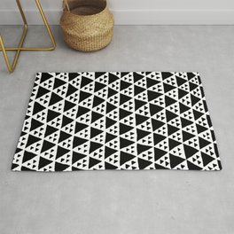 Triangles Big and Small in black and white Area & Throw Rug