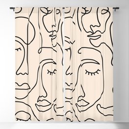 Abstract Single Line Face  Blackout Curtain