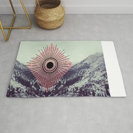 Mountains With Pink Rug