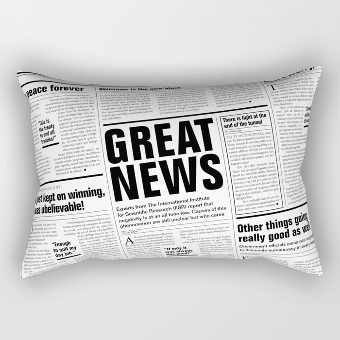 The Good Times Vol. 1, No. 1 / Newspaper with only good news Rectangular Pillow