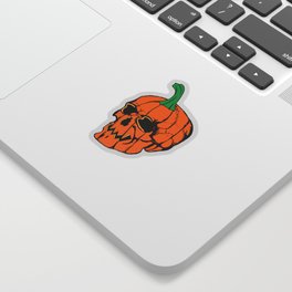 Pumpkin Skull  Sticker