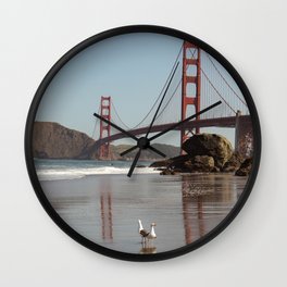 Seagulls and The Golden Gates Wall Clock