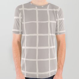 70s 60s Retro Neutral Checkered Grid All Over Graphic Tee
