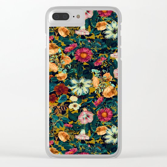 Floral Pattern Winter Garden Clear iPhone Case