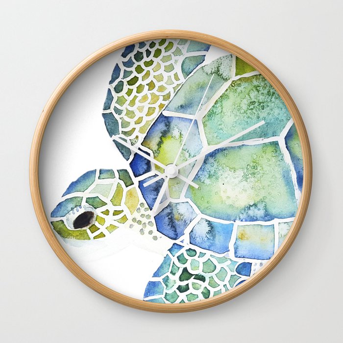 Sea Turtle - coastal - beach - sealife - ocean animals Wall Clock