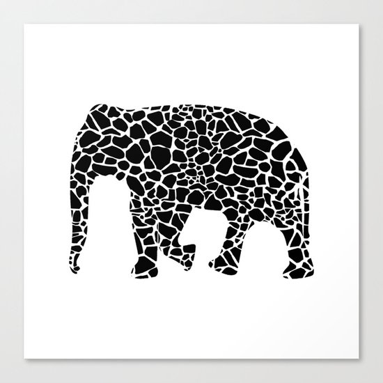 Elephant with giraffe print Canvas Print