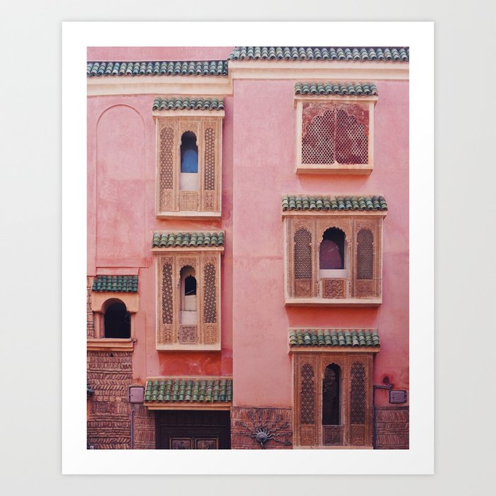 Pink Facade, Marrakech Art Print