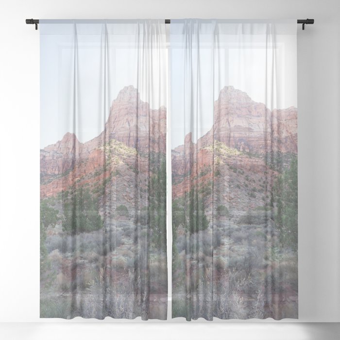 The Watchman - Zion National Park Sheer Curtain