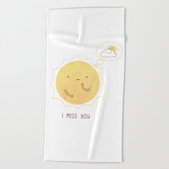 I Miss You Beach Towel