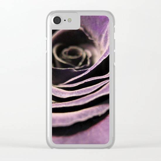 Purple velvet rose Clear iPhone Case