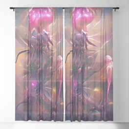 Alien flowers Sheer Curtain