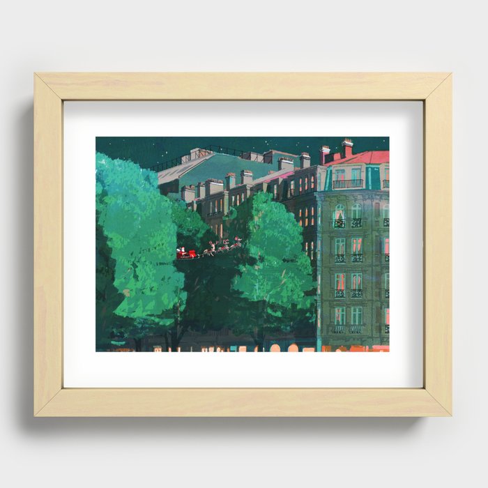Flying through trees along the street Recessed Framed Print
